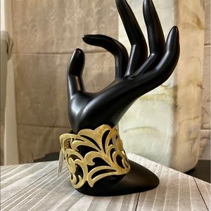 Gold Scroll Detail Cuff Bracelet